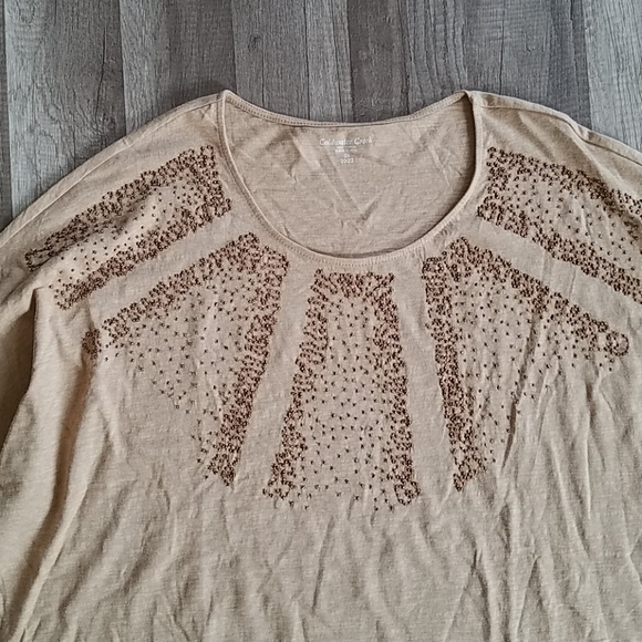 Coldwater Creek Falling Stars Brown Fall Top 2X - Picture 4 of 6